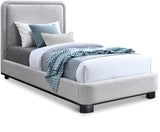 Nolita Linen Textured Fabric Twin Twin Bed Grey from Meridian - Luna Furniture