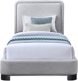 Nolita Linen Textured Fabric Twin Twin Bed Grey from Meridian - Luna Furniture