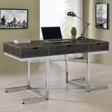 Noorvik Dark Oak/Chrome 3-Drawer Writing Desk from Coaster - Luna Furniture