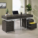 Noorvik Dark Oak/Chrome 3-Drawer Writing Desk from Coaster - Luna Furniture