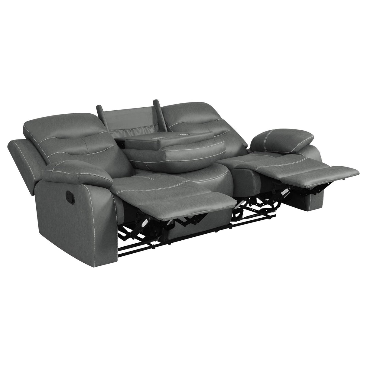 Nova 2-piece Upholstered Motion Reclining Sofa Set Dark Grey - 602531-S2 - Luna Furniture