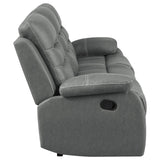 Nova 2-piece Upholstered Motion Reclining Sofa Set Dark Grey - 602531-S2 - Luna Furniture