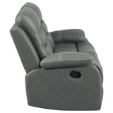 Nova 2-piece Upholstered Motion Reclining Sofa Set Dark Grey - 602531-S2 - Luna Furniture