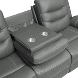 Nova 3-piece Upholstered Motion Reclining Sofa Set Dark Grey - 602531-S3 - Luna Furniture