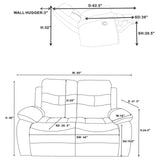 Nova 3-piece Upholstered Motion Reclining Sofa Set Dark Grey - 602531-S3 - Luna Furniture