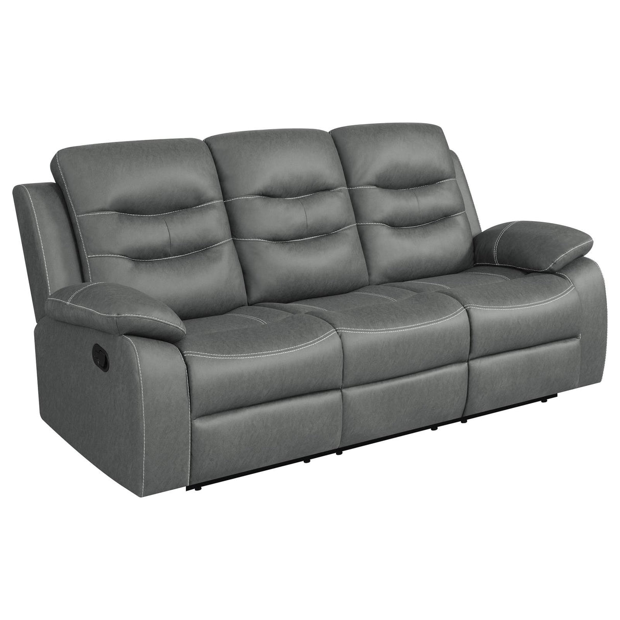 Nova 3-piece Upholstered Motion Reclining Sofa Set Dark Grey - 602531-S3 - Luna Furniture