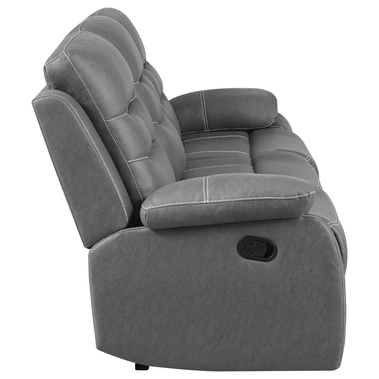 Nova 3-piece Upholstered Motion Reclining Sofa Set Dark Grey - 602531-S3 - Luna Furniture