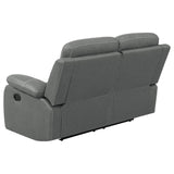 Nova 3-piece Upholstered Motion Reclining Sofa Set Dark Grey - 602531-S3 - Luna Furniture