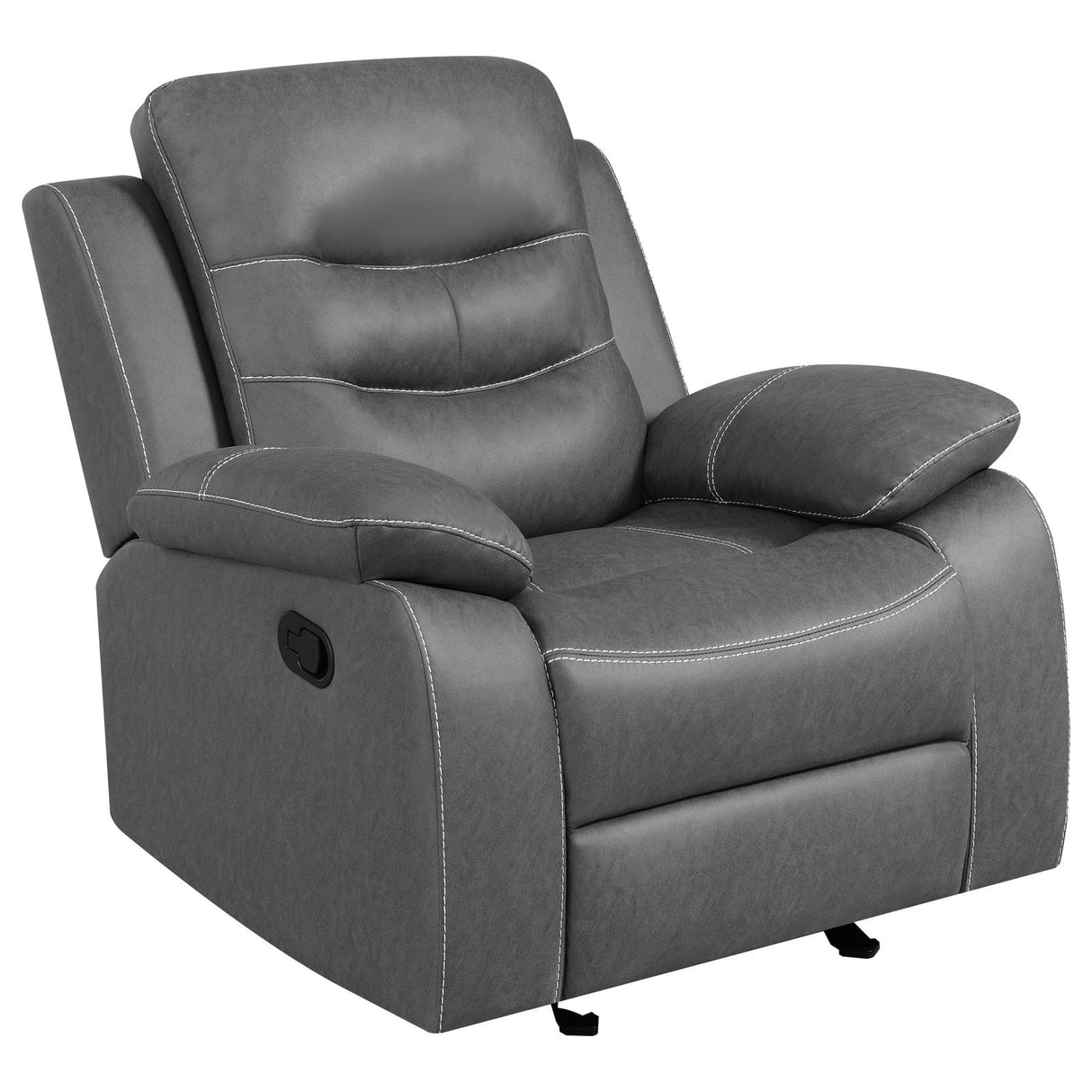 Nova Upholstered Glider Recliner Chair Dark Grey from Coaster - Luna Furniture