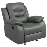 Nova Upholstered Glider Recliner Chair Dark Grey from Coaster - Luna Furniture