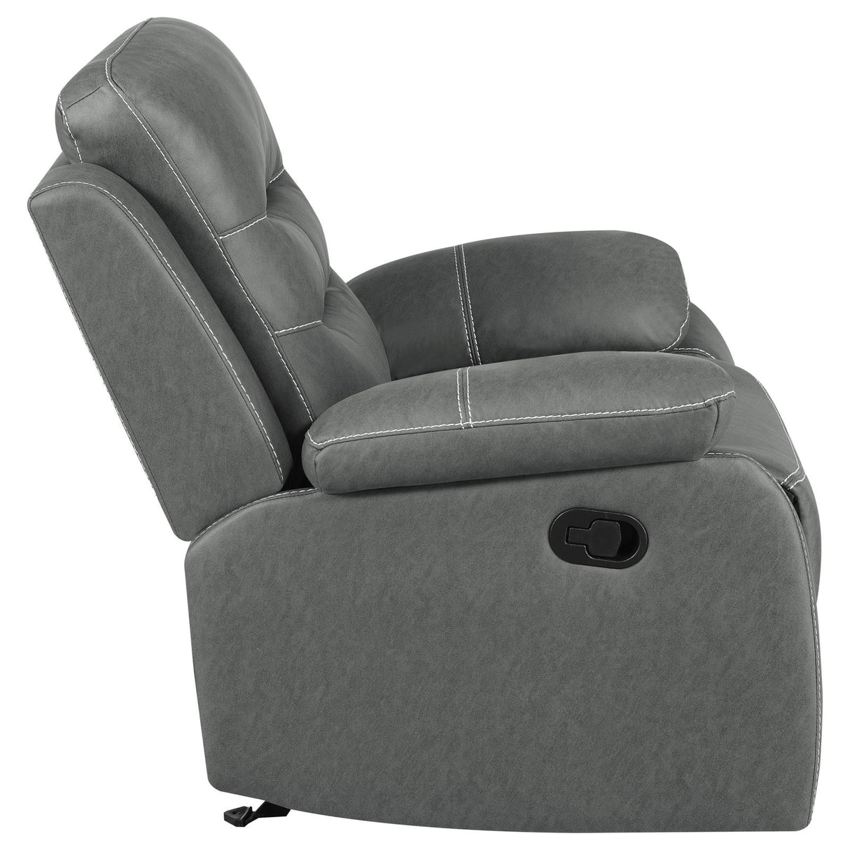 Nova Upholstered Glider Recliner Chair Dark Grey from Coaster - Luna Furniture