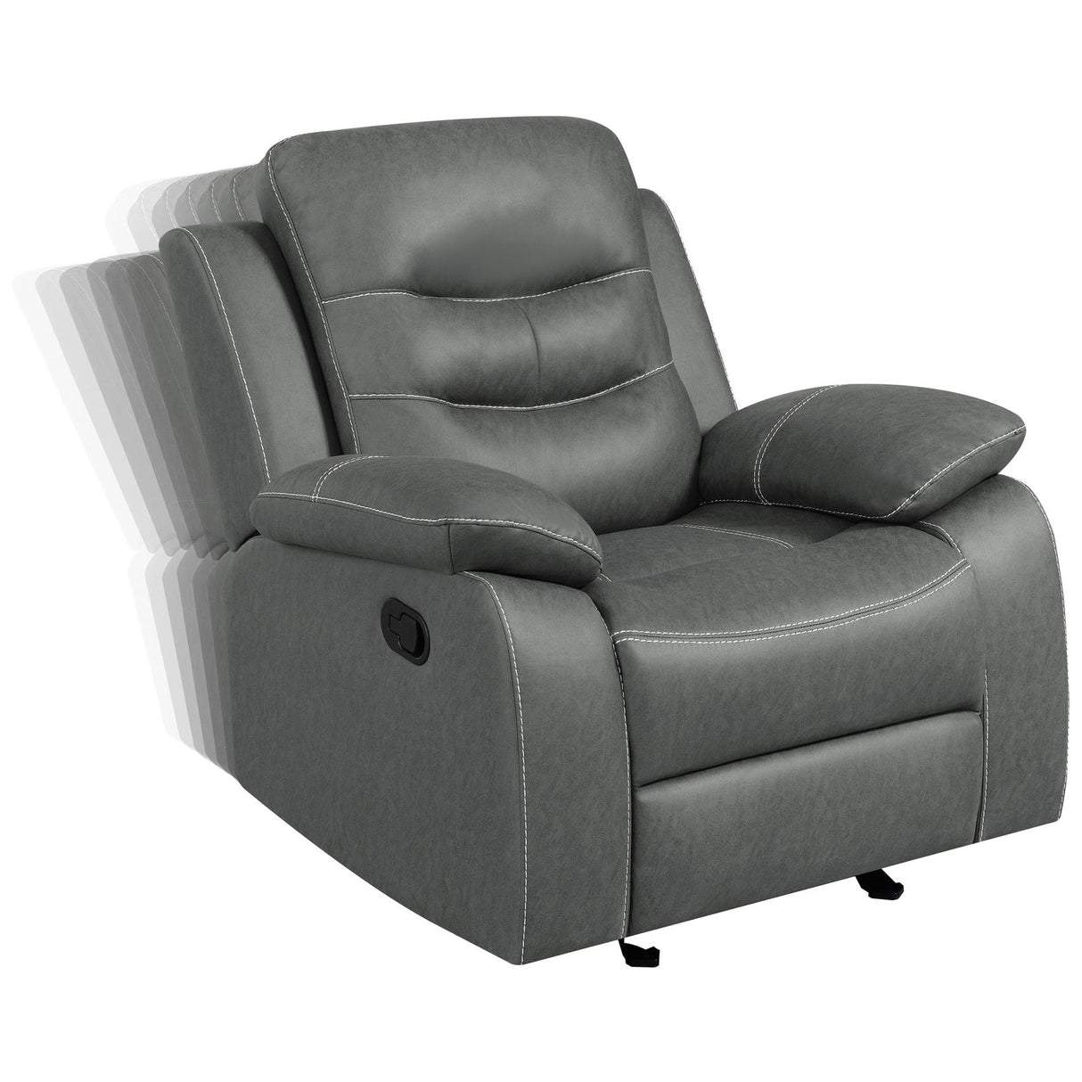 Nova Upholstered Glider Recliner Chair Dark Grey from Coaster - Luna Furniture