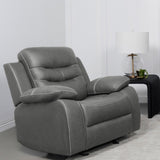 Nova Upholstered Glider Recliner Chair Dark Grey from Coaster - Luna Furniture