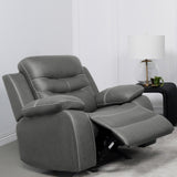 Nova Upholstered Glider Recliner Chair Dark Grey from Coaster - Luna Furniture