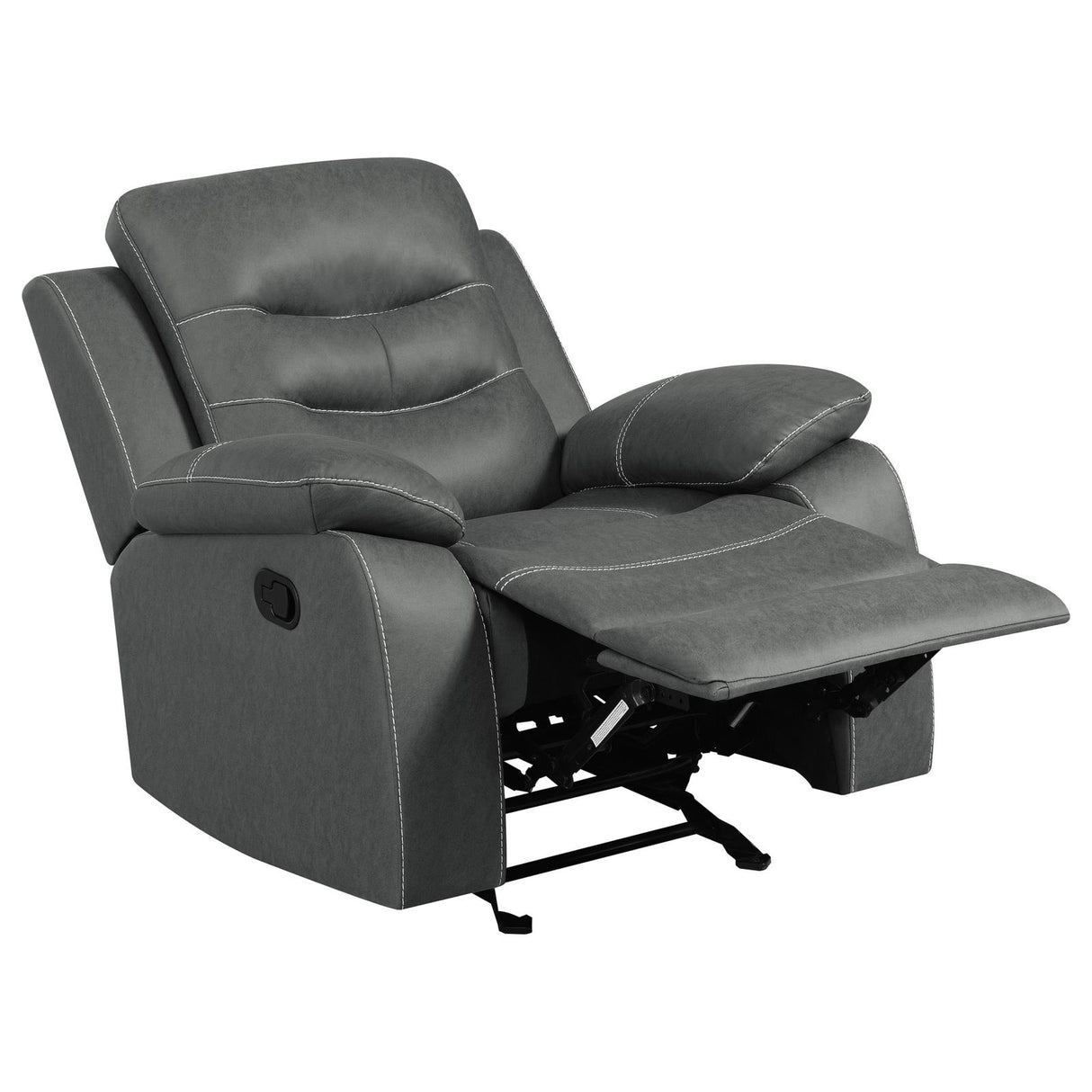 Nova Upholstered Glider Recliner Chair Dark Grey from Coaster - Luna Furniture