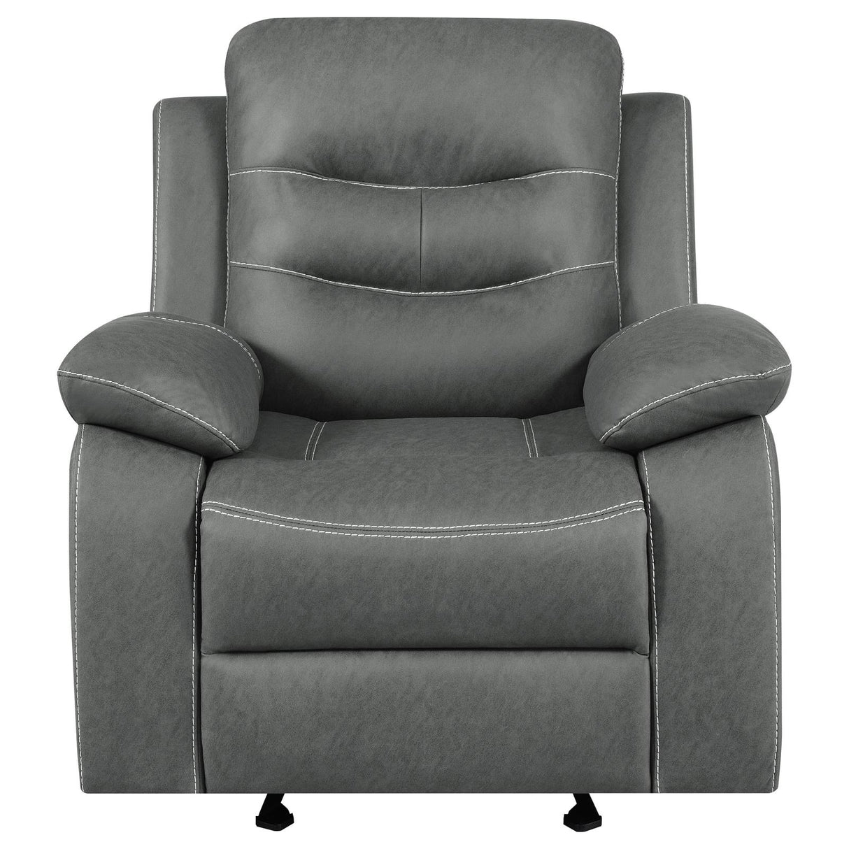 Nova Upholstered Glider Recliner Chair Dark Grey from Coaster - Luna Furniture