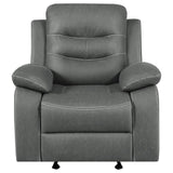 Nova Upholstered Glider Recliner Chair Dark Grey from Coaster - Luna Furniture