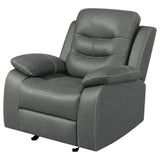 Nova Upholstered Glider Recliner Chair Dark Grey from Coaster - Luna Furniture