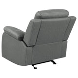 Nova Upholstered Glider Recliner Chair Dark Grey from Coaster - Luna Furniture