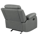 Nova Upholstered Glider Recliner Chair Dark Grey from Coaster - Luna Furniture