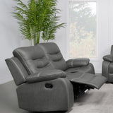 Nova Upholstered Motion Reclining Loveseat Dark Grey - 602532 - Luna Furniture