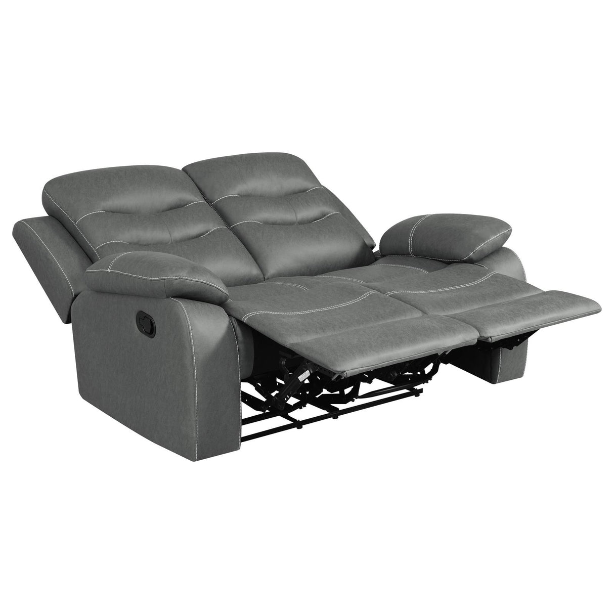 Nova Upholstered Motion Reclining Loveseat Dark Grey - 602532 - Luna Furniture