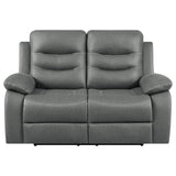 Nova Upholstered Motion Reclining Loveseat Dark Grey - 602532 - Luna Furniture