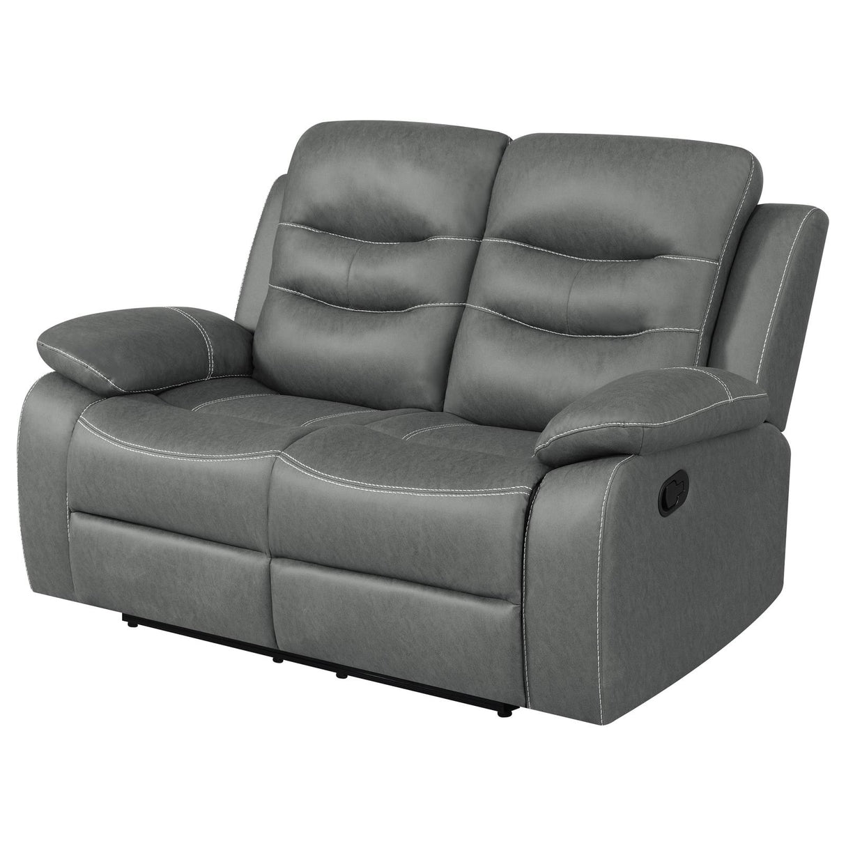 Nova Upholstered Motion Reclining Loveseat Dark Grey - 602532 - Luna Furniture