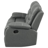 Nova Upholstered Motion Reclining Loveseat Dark Grey - 602532 - Luna Furniture