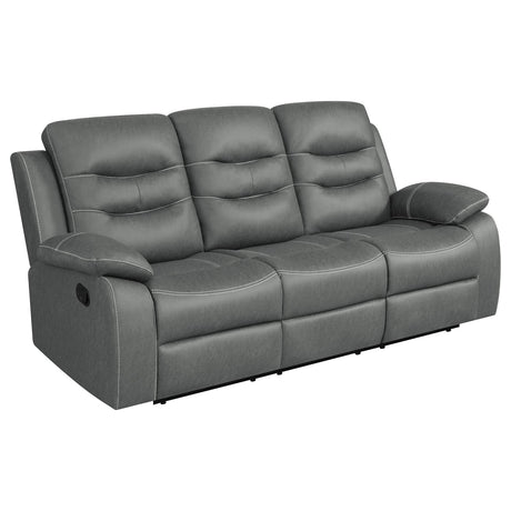 Nova Upholstered Motion Reclining Sofa Dark Grey - 602531 - Luna Furniture