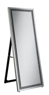 Novak Silver Rectangular Cheval Floor Mirror from Coaster - Luna Furniture