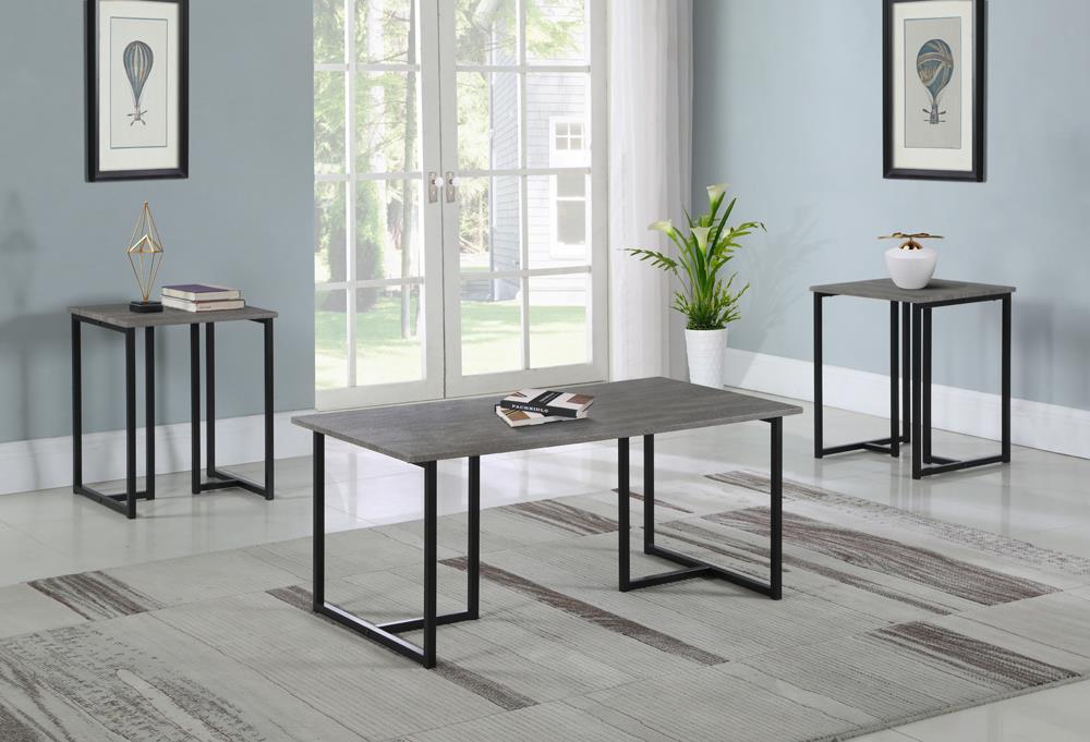 Nyla 3-Piece Occasional Set Weathered Gray/Black from Coaster - Luna Furniture