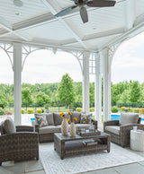 Oasis Court Gray Outdoor Sofa/Chairs/Table Set from Ashley - Luna Furniture