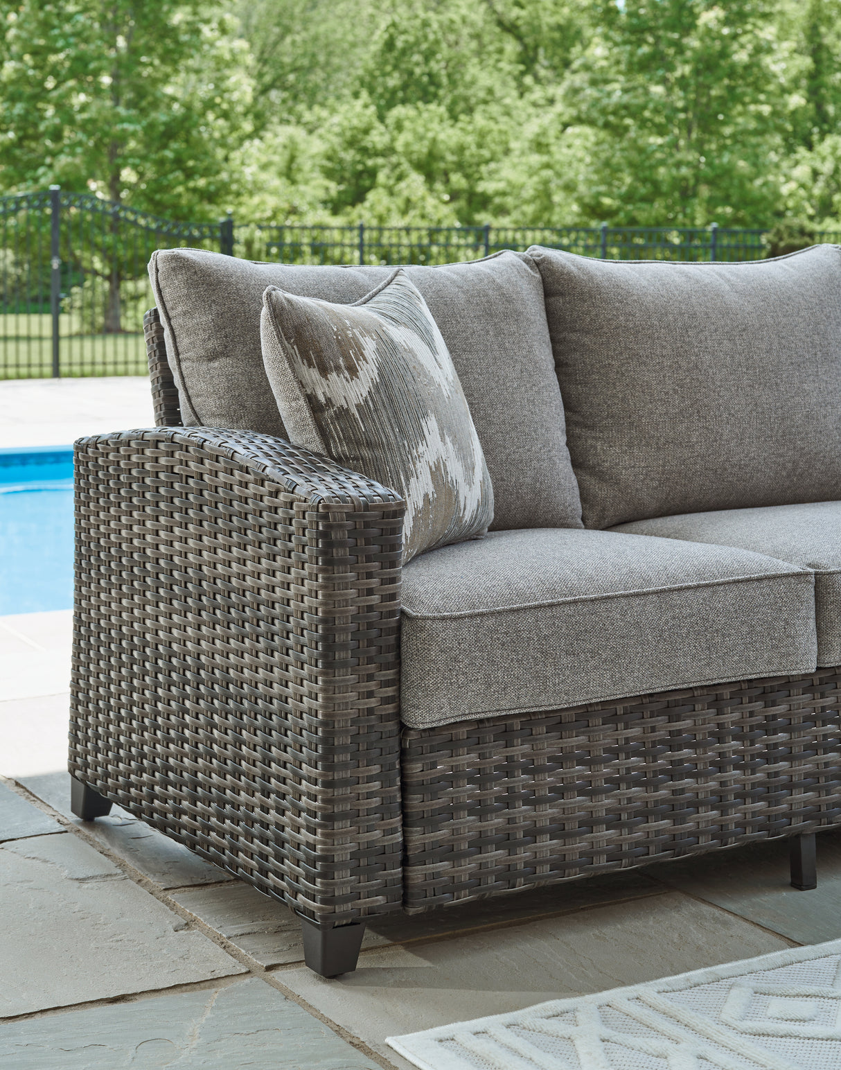 Oasis Court Gray Outdoor Sofa/Chairs/Table Set from Ashley - Luna Furniture