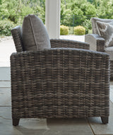 Oasis Court Gray Outdoor Sofa/Chairs/Table Set from Ashley - Luna Furniture