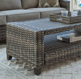 Oasis Court Gray Outdoor Sofa/Chairs/Table Set from Ashley - Luna Furniture