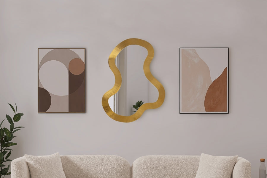 Oblique Mirror Gold from Meridian - Luna Furniture