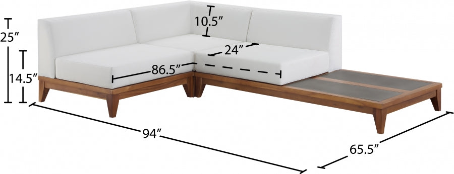 Rio Off-White Outdoor Waterproof Modular Sectional from Meridian - Luna Furniture