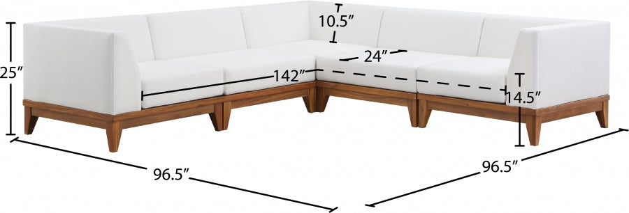 Rio Off-White Outdoor Waterproof Modular Sectional from Meridian - Luna Furniture