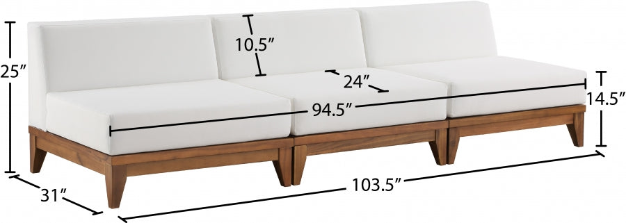 Rio Off-White Outdoor Waterproof Modular Sofa from Meridian - Luna Furniture