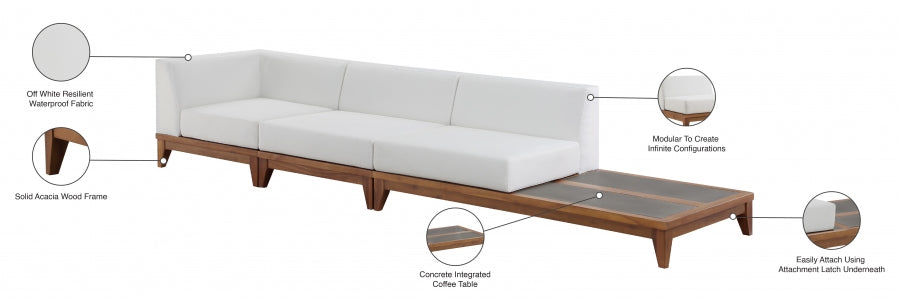 Rio Off-White Outdoor Waterproof Modular Sofa from Meridian - Luna Furniture