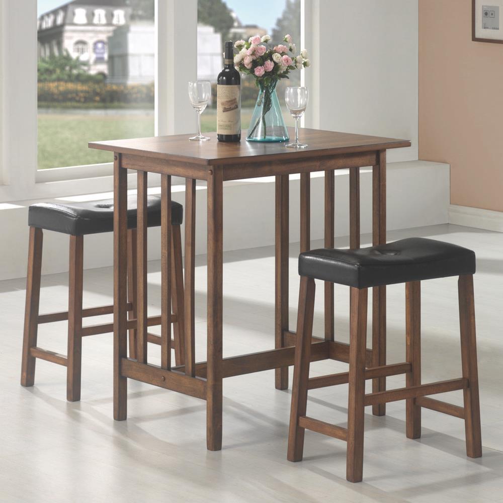 Oleander 3-piece Counter Height Set Nut Brown - 130004 - Luna Furniture