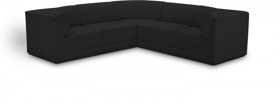 Ollie Boucle Fabric Sectional Black from Meridian - Luna Furniture