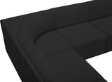 Ollie Boucle Fabric Sectional Black from Meridian - Luna Furniture