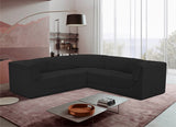 Ollie Boucle Fabric Sectional Black from Meridian - Luna Furniture