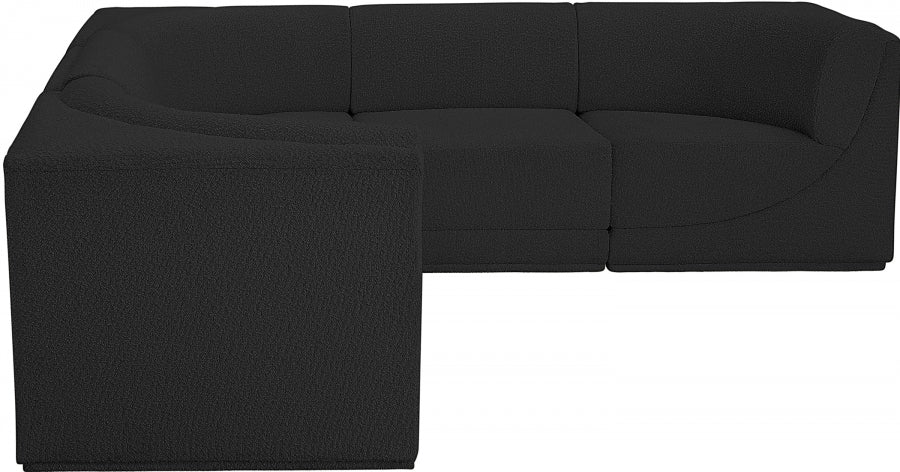 Ollie Boucle Fabric Sectional Black from Meridian - Luna Furniture