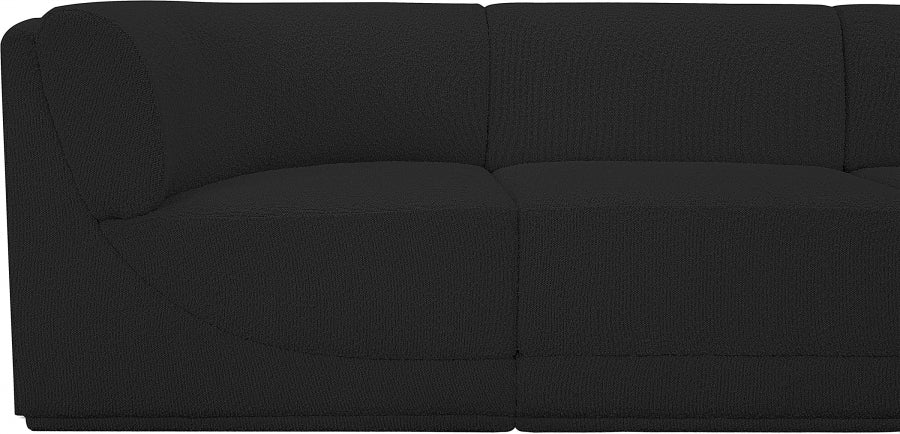 Ollie Boucle Fabric Sectional Black from Meridian - Luna Furniture