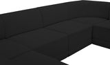 Ollie Boucle Fabric Sectional Black from Meridian - Luna Furniture