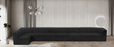 Ollie Boucle Fabric Sectional Black from Meridian - Luna Furniture