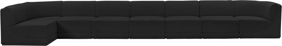 Ollie Boucle Fabric Sectional Black from Meridian - Luna Furniture